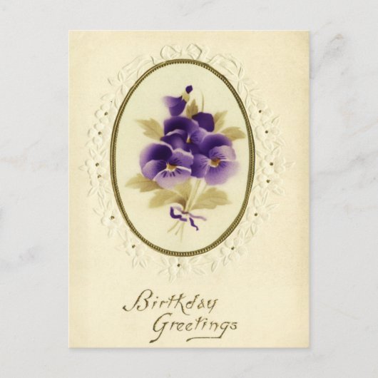 Vintage florale Geburtstagskarte Postkarte (Vorderseite)