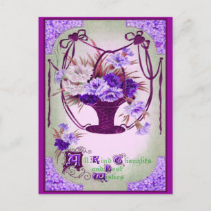 Vintage florale Geburtstagskarte Postkarte