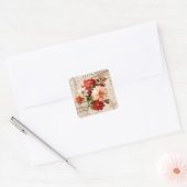 Vintage florale gemischte Blume eleganter Aufklebe Quadratischer Aufkleber (Umschlag)