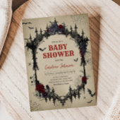 Vintage florale Gothic-Babydusche Einladung