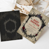 Vintage florale Gothic-Babydusche Einladung