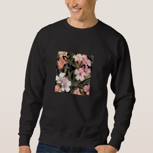 Vintage florale Graphic Oleander-Blume Sweatshirt (Vorderseite)