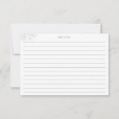 Vintage florale graue Rezept-Karte (Rückseite)