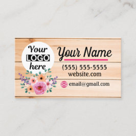 Vintage florale Holzhintergrundkarte Visitenkarte