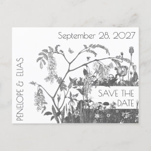 Vintage Florale Illustration Save-the-Date Ankündigungspostkarte