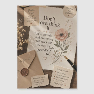 Vintage florale Inspirations-Geschenkkarte | Ästhe Magnetkarte