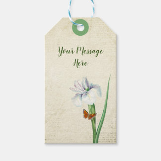 Vintage florale Iris - inspiriert Natur Geschenkanhänger
