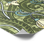 Vintage florale Jugendstil-Blume Poster (Ecke)