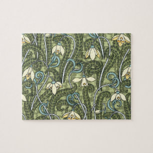 Vintage florale Jugendstil-Blume Puzzle