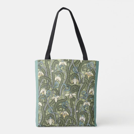 Vintage florale Jugendstil-Blume Tasche (Rückseite)