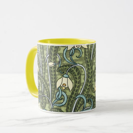 Vintage florale Jugendstil-Blume Tasse (Vorderseite Links)