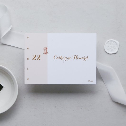 Vintage florale Jugendstil-Hochzeiten Platzkarten Tischnummer