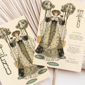 Vintage florale Jugendstil-Hochzeitkarte Einladung