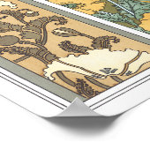 Vintage florale Jugendstil Mohn Blume Poster (Ecke)