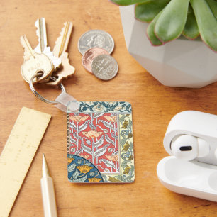 Vintage florale Jugendstil Mohn Blume Schlüsselanhänger