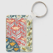 Vintage florale Jugendstil Mohn Blume Schlüsselanhänger (Rückseite)