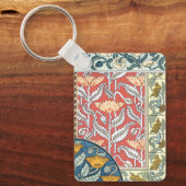 Vintage florale Jugendstil Mohn Blume Schlüsselanhänger (Vorderseite)