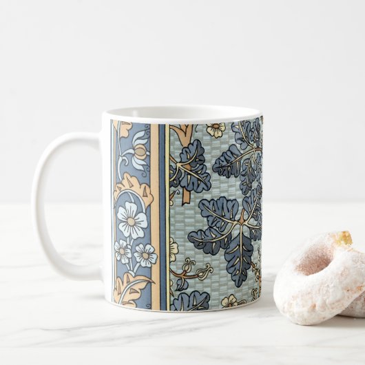 Vintage florale Jugendstil Wild Geranium Blume Kaffeetasse (Mit Donut)