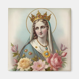 Vintage florale Jungfrau Mary Magnet, katholisch Magnet