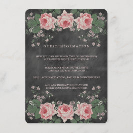 VINTAGE FLORALE KALKBOARD WEDD INSERT CARD