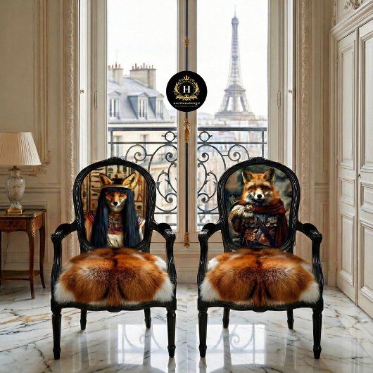 Vintage florale Kleopatra ägyptischer Fox Decoupag Seidenpapier