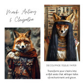 Vintage florale Kleopatra ägyptischer Fox Decoupag Seidenpapier