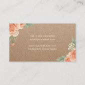 Vintage florale Kraft Visitenkarte (Rückseite)