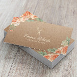 Vintage florale Kraft Visitenkarte<br><div class="desc">Hair Stylist Vintag floral Elegant Rustic Kraft Business Cards.</div>