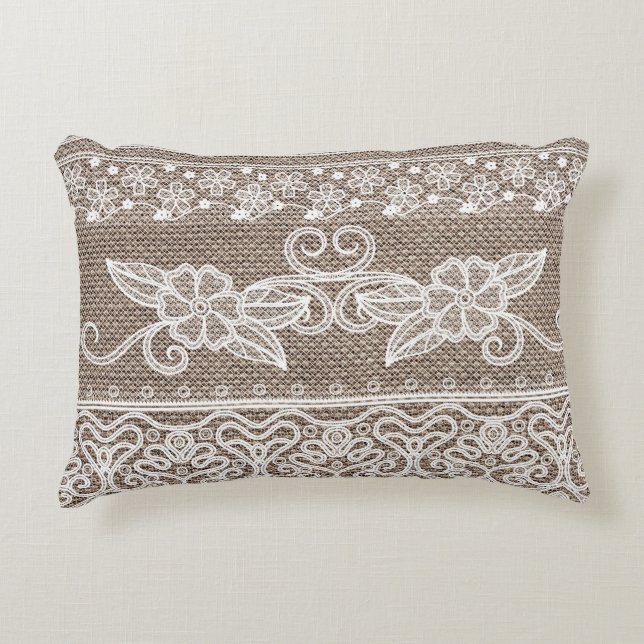 Vintage florale Kunst Dekokissen (Vorderseite)