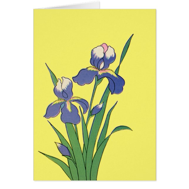 Vintage florale, Lila Frühjahrsgärten Iris-Blume (Vorne)