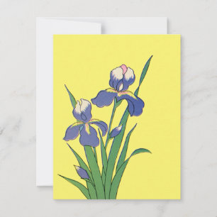 Vintage florale, Lila Frühjahrsgärten Iris-Blume