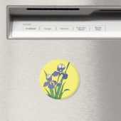 Vintage florale, Lila Frühjahrsgärten Iris-Blume Magnet (In Situ (Geschirrspüler))