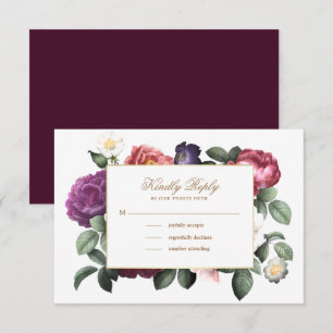 Vintage florale Lila RSVP-Karte Einladung