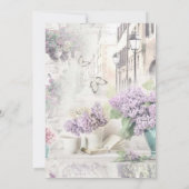 Vintage florale Lila Save the Date Einladung (Rückseite)