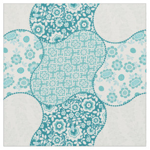 Vintage florale marokkanische Muster-Farbtöne Aqua Stoff