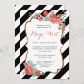 Vintage Florale mit Einladungen zum Glitzer (Vorne/Hinten)