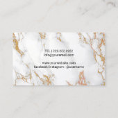 Vintage florale Moderne Goldmarmor Makeup Artist Visitenkarte (Rückseite)