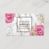 Vintage florale Moderne Goldmarmor Makeup Artist Visitenkarte (Vorderseite)