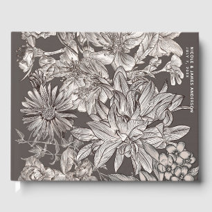 Vintage florale Moderne Hochzeit von Elfenbein und Gästebuch