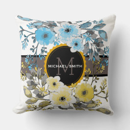 Vintage florale Moderne Monogramm #6 Kissen