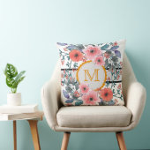 Vintage florale Monogramm Kissen (Stuhl )