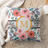 Vintage florale Monogramm Kissen (Decke)