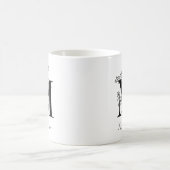 Vintage florale Monogramm Name Kaffeetasse (Mittel)