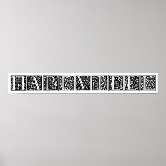 Vintage florale Monogramme Poster (Vorne)