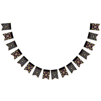 Vintage Florale Mosaik Stimmung Wimpelkette