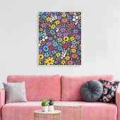 Vintage florale Muster Leinwanddruck (Insitu (Wohnzimmer))