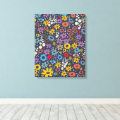 Vintage florale Muster Leinwanddruck (Insitu (Holzboden))