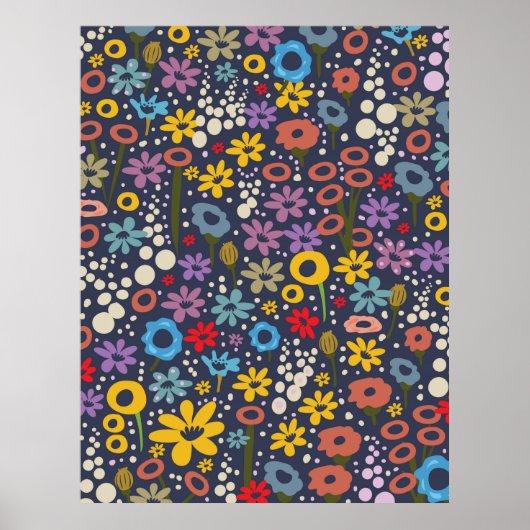 Vintage florale Muster Poster (Vorne)