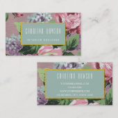 Vintage florale Muster-Visitenkarte Visitenkarte (Vorne/Hinten)