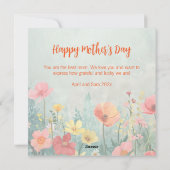 Vintage florale Muttertagskarte Feiertagskarte (Rückseite)